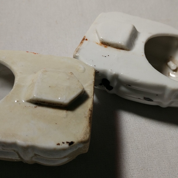 Vintage Milk Glass Bird Cage Bird Feeders - Picture 8 of 8